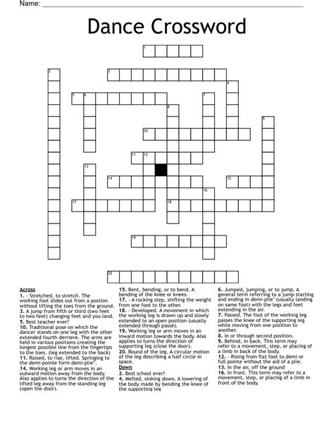 old dance crossword|More.